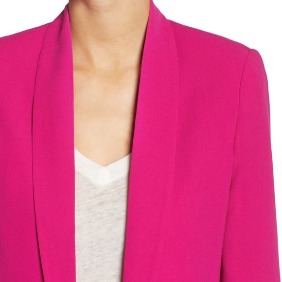 Mural Curve Open Front Shawl Collar Blazer XS pink - Picture 5 of 8